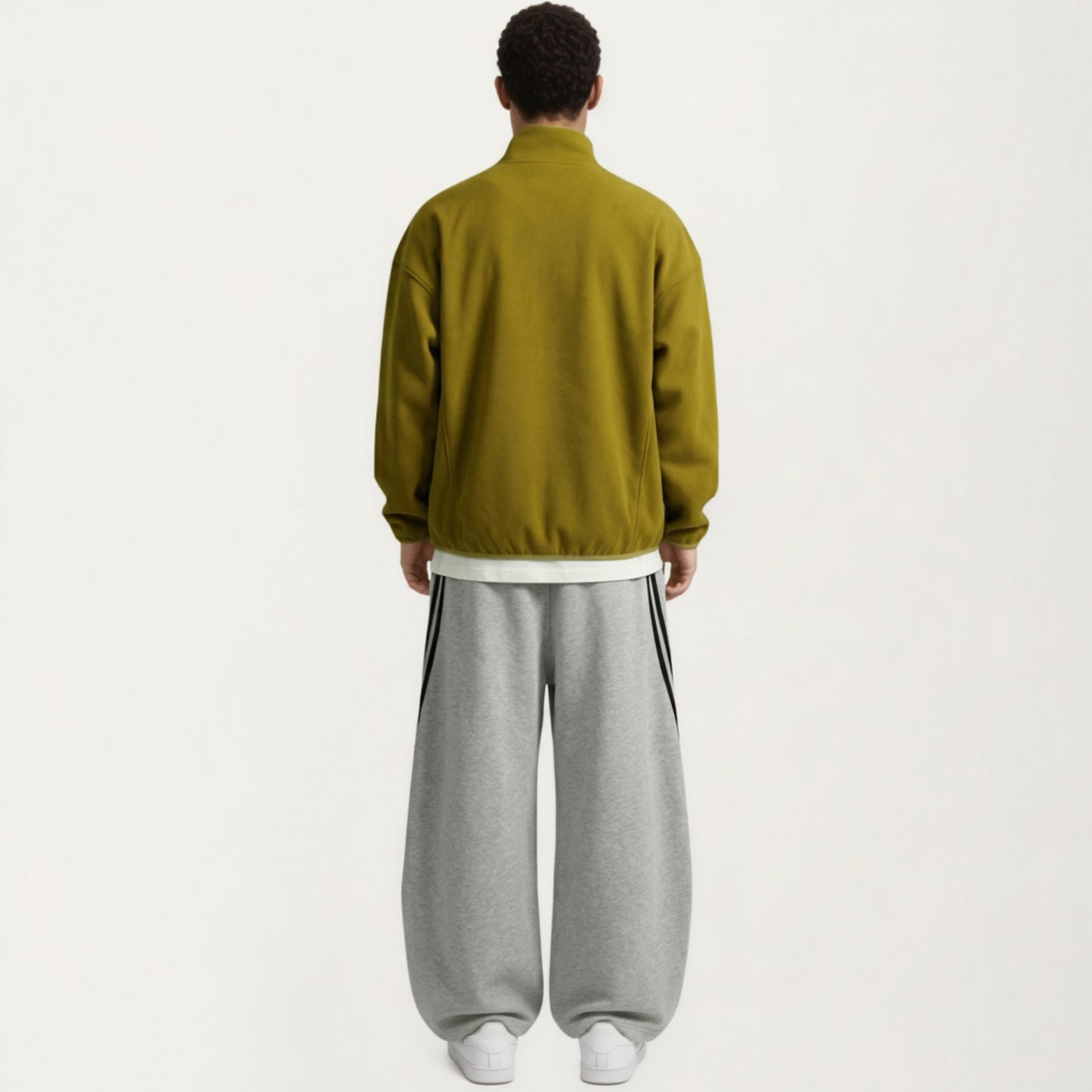 Men's Half Zip Pullover with Stand Collar and Relaxed Fit
