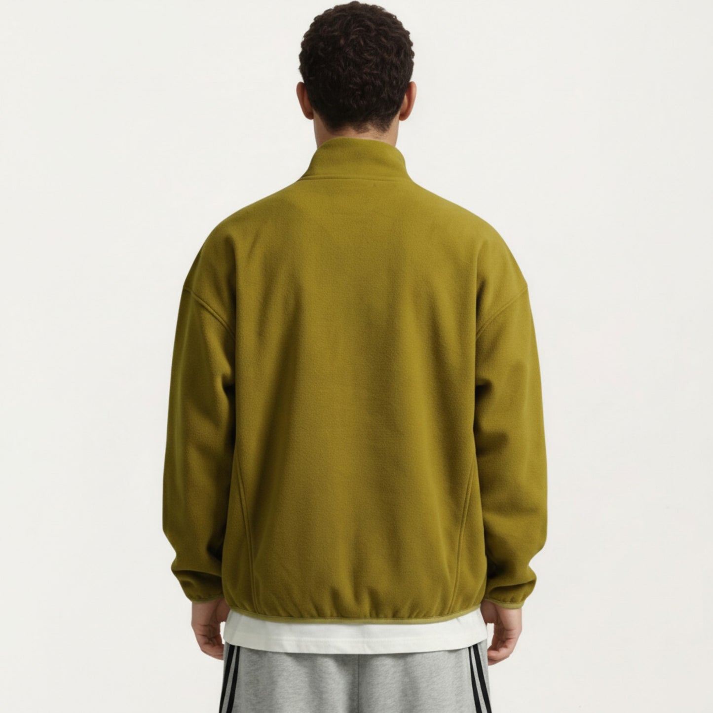 Men's Half Zip Pullover with Stand Collar and Relaxed Fit