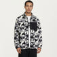 Men's Full Zip Fleece Jacket with Stand Collar and Utility Chest Pocket