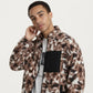 Men's Full Zip Fleece Jacket with Stand Collar and Utility Chest Pocket