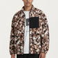 Men's Full Zip Fleece Jacket with Stand Collar and Utility Chest Pocket