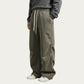 Men's Straight Leg Drawstring Pants with Elastic Waist and Relaxed Fit