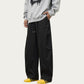 Men's Wide Leg Drawstring Pants with Relaxed Fit and Clean Seam Detailing