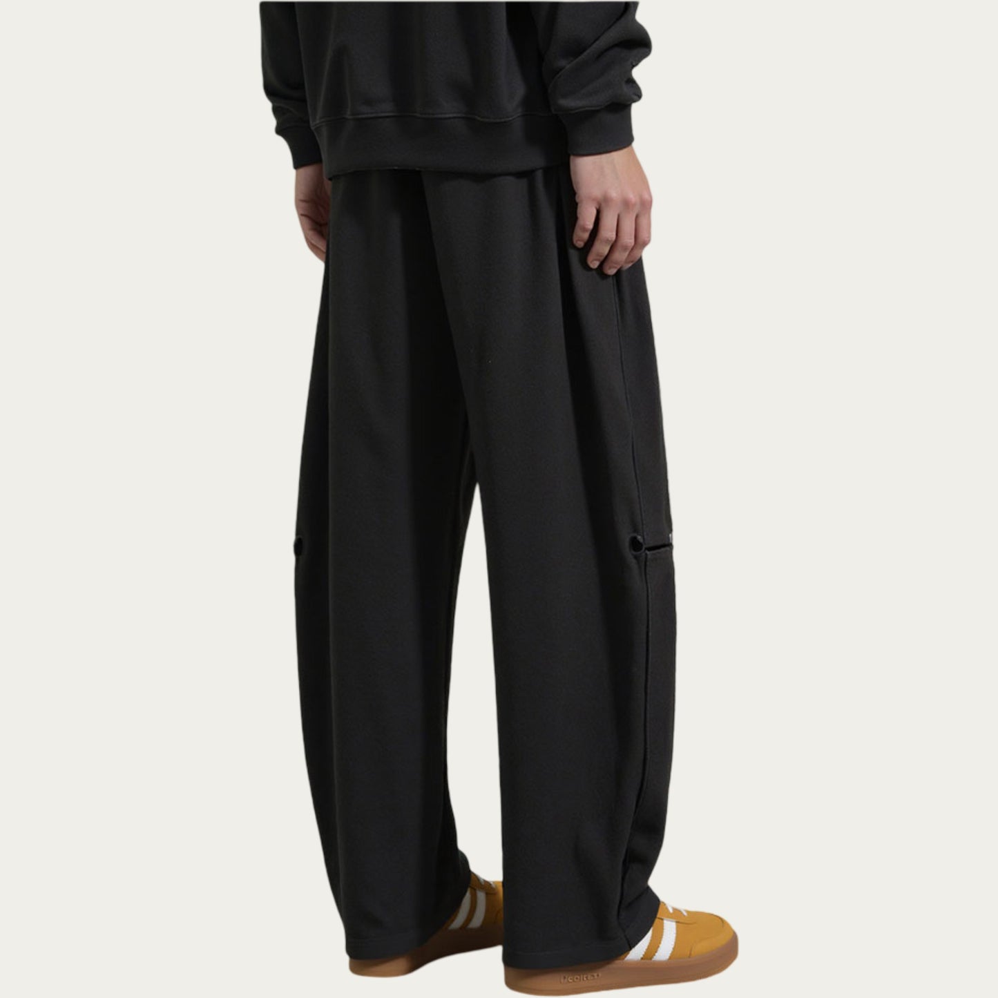 Men's Wide Leg Drawstring Pants with Relaxed Fit and Clean Seam Detailing