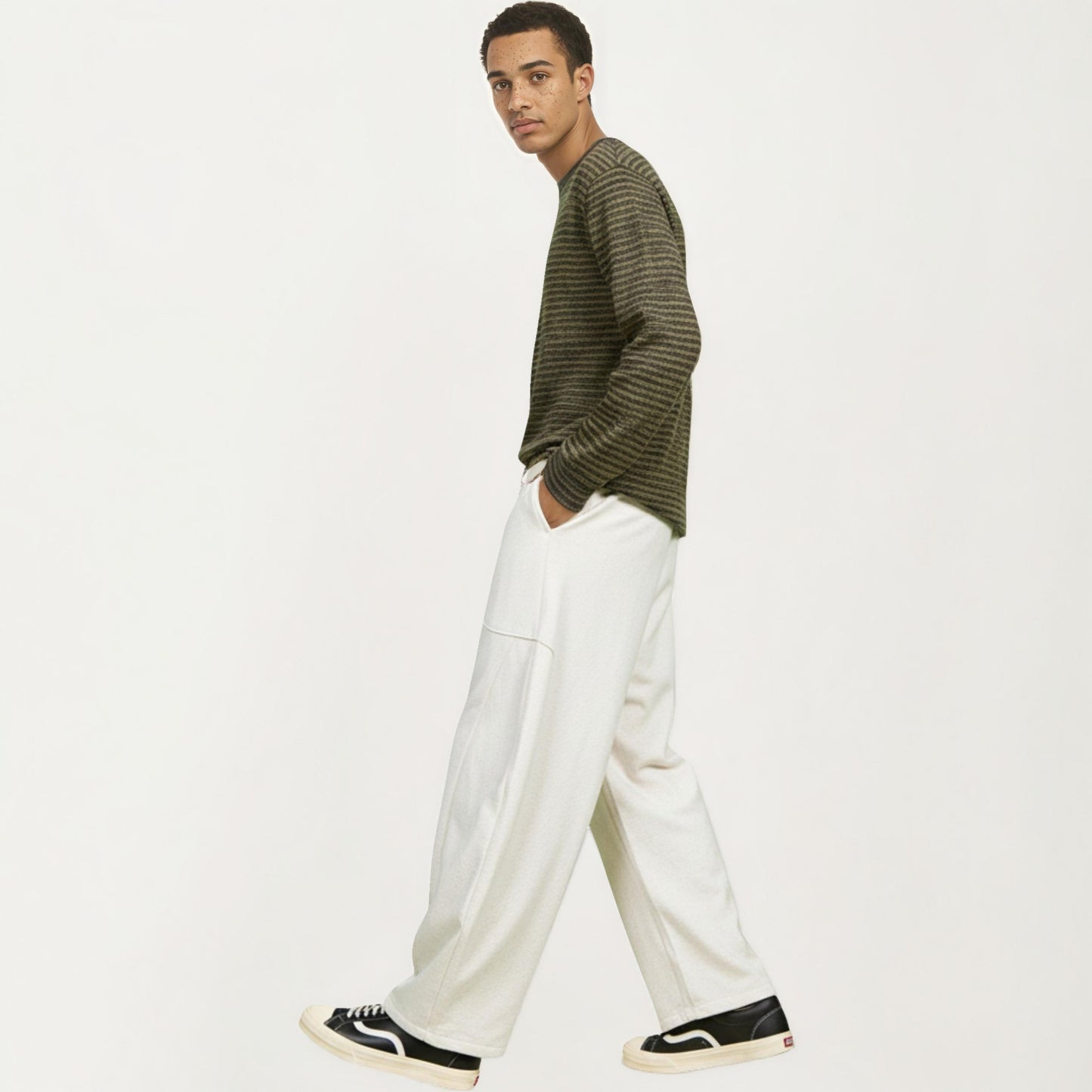 Men's Wide Leg Drawstring Pants with Relaxed Fit and Soft Structured Fabric