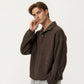 Men's Ribbed Long Sleeve Polo Sweater with Relaxed Fit and Soft Knit Texture