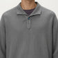 Men's Ribbed Long Sleeve Polo Sweater with Relaxed Fit and Soft Knit Texture
