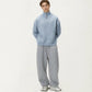 Men's Ribbed Half Zip Sweater with Relaxed Fit and Stand Collar Design