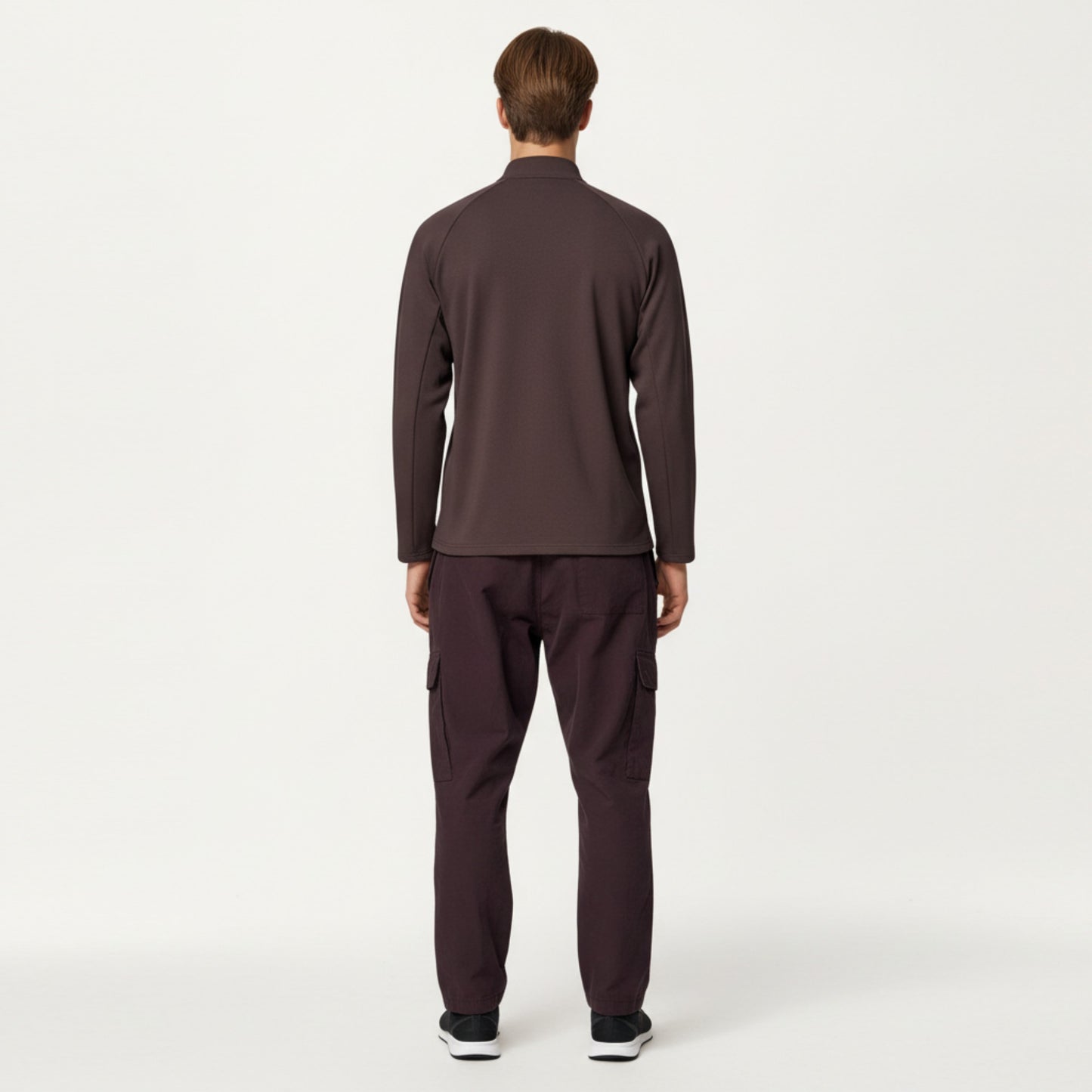 Men's Long Sleeve Quarter Zip Pullover with Mock Neck and Relaxed Athletic Fit
