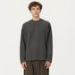 Men's Long Sleeve Ribbed Knit Henley Pullover with Button Placket and Relaxed Fit