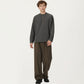 Men's Long Sleeve Ribbed Knit Henley Pullover with Button Placket and Relaxed Fit
