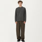 Men's Long Sleeve Ribbed Knit Henley Pullover with Button Placket and Relaxed Fit