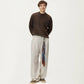 Men's Long Sleeve Ribbed Knit Henley Pullover with Button Placket and Relaxed Fit