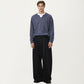 Men's Long Sleeve Pullover Top with Layered Notch Neckline and Relaxed Fit