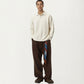 Men's Ribbed Long Sleeve Collared Pullover Top with Relaxed Fit