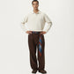 Men's Ribbed Long Sleeve Collared Pullover Top with Relaxed Fit
