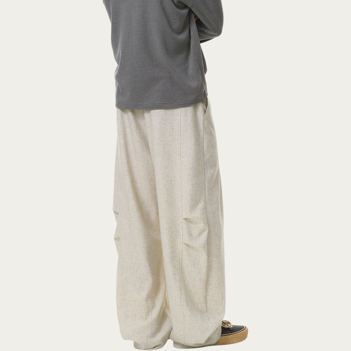 Men's Relaxed Fit Drawstring Pants with Elastic Waist and Straight Leg