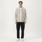 Men's Zip Front Knit Cardigan Sweater with Ribbed Trim and Patch Pockets