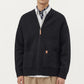 Men's Zip Front Knit Cardigan Sweater with Ribbed Trim and Patch Pockets