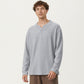 Men's Ribbed Long Sleeve Split Neck Top with Relaxed Fit