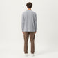 Men's Ribbed Long Sleeve Split Neck Top with Relaxed Fit