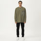 Men's Long Sleeve Crewneck Top with Utility Chest Pocket and Relaxed Fit