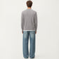 Men's Long Sleeve Cable Knit Henley Sweater with Button Placket and Ribbed Trim