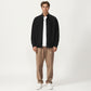 Men's Long Sleeve Button Front Knit Sweater Jacket with Mock Neck Collar and Ribbed Trim