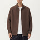 Men's Long Sleeve Full Zip Knit Sweater Jacket with Stand Collar Ribbed Trim and Relaxed Fit