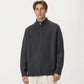 Men's Long Sleeve Full Zip Knit Sweater Jacket with Stand Collar Ribbed Trim and Relaxed Fit