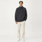 Men's Long Sleeve Full Zip Knit Sweater Jacket with Stand Collar Ribbed Trim and Relaxed Fit