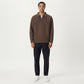 Men's Long Sleeve Collared Quarter Zip Knit Pullover Sweater with Ribbed Trim and Relaxed Fit