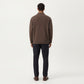 Men's Long Sleeve Collared Quarter Zip Knit Pullover Sweater with Ribbed Trim and Relaxed Fit