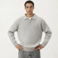Men's Long Sleeve Collared Quarter Zip Knit Pullover Sweater with Ribbed Trim and Relaxed Fit