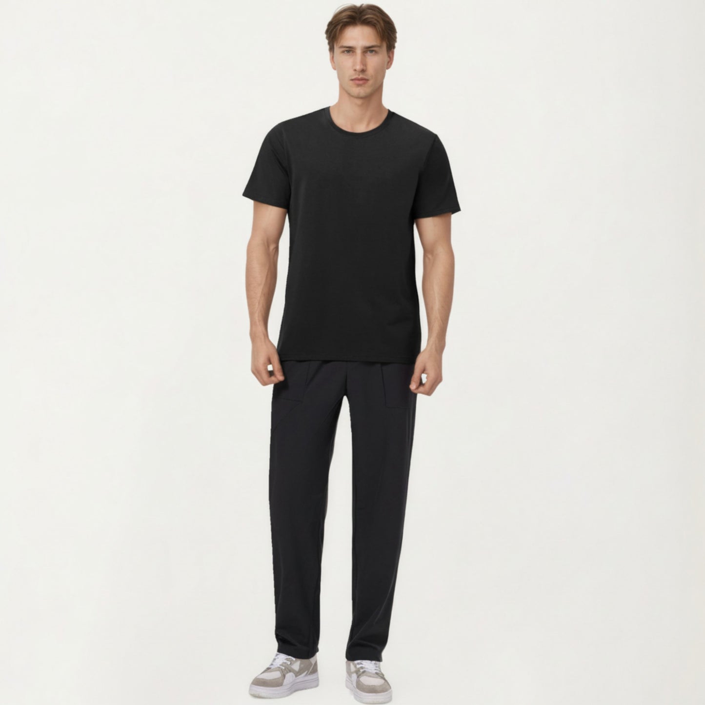 Men's Short Sleeve Performance Crewneck T-Shirt with Lightweight Stretch Fabric and Athletic Fit