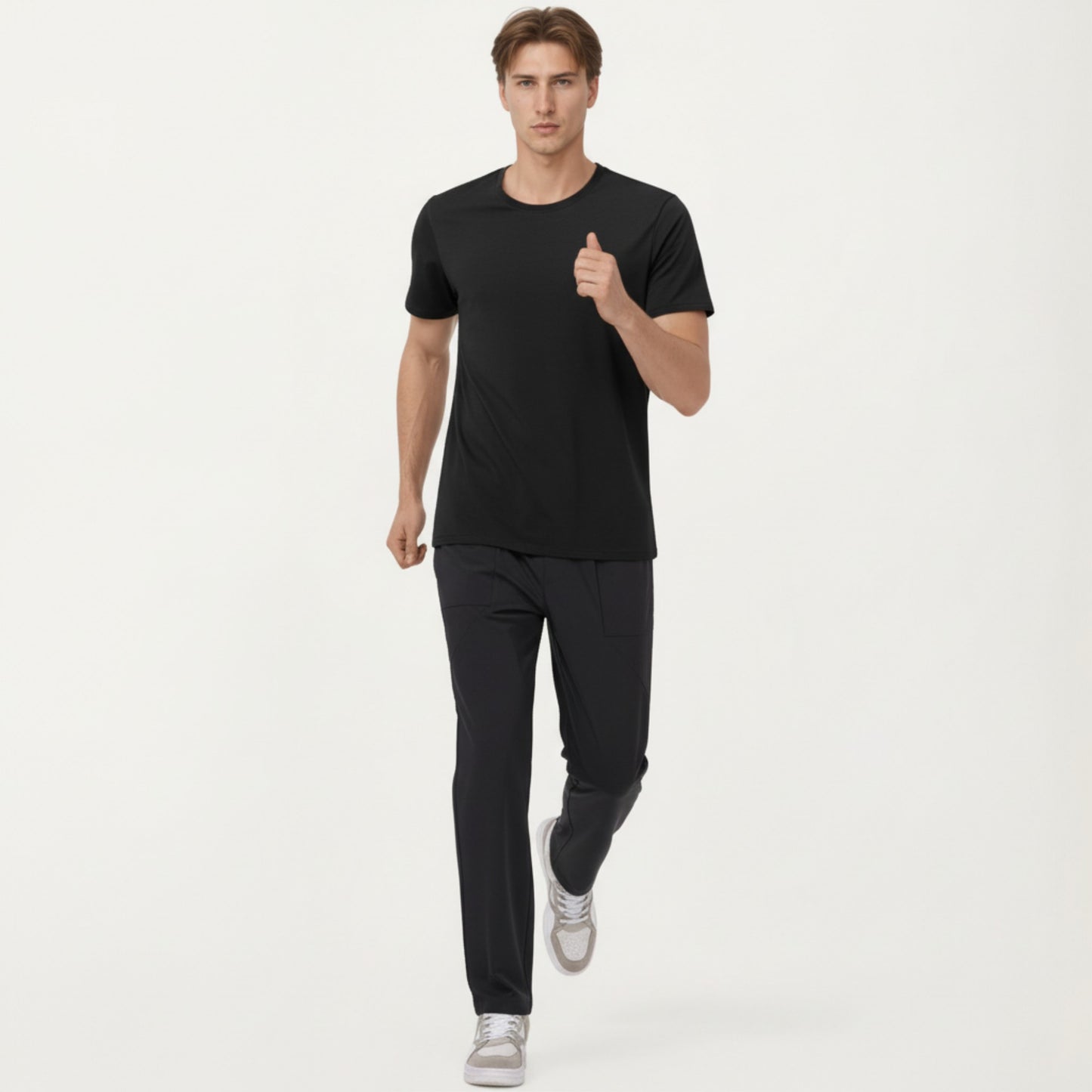 Men's Short Sleeve Performance Crewneck T-Shirt with Lightweight Stretch Fabric and Athletic Fit