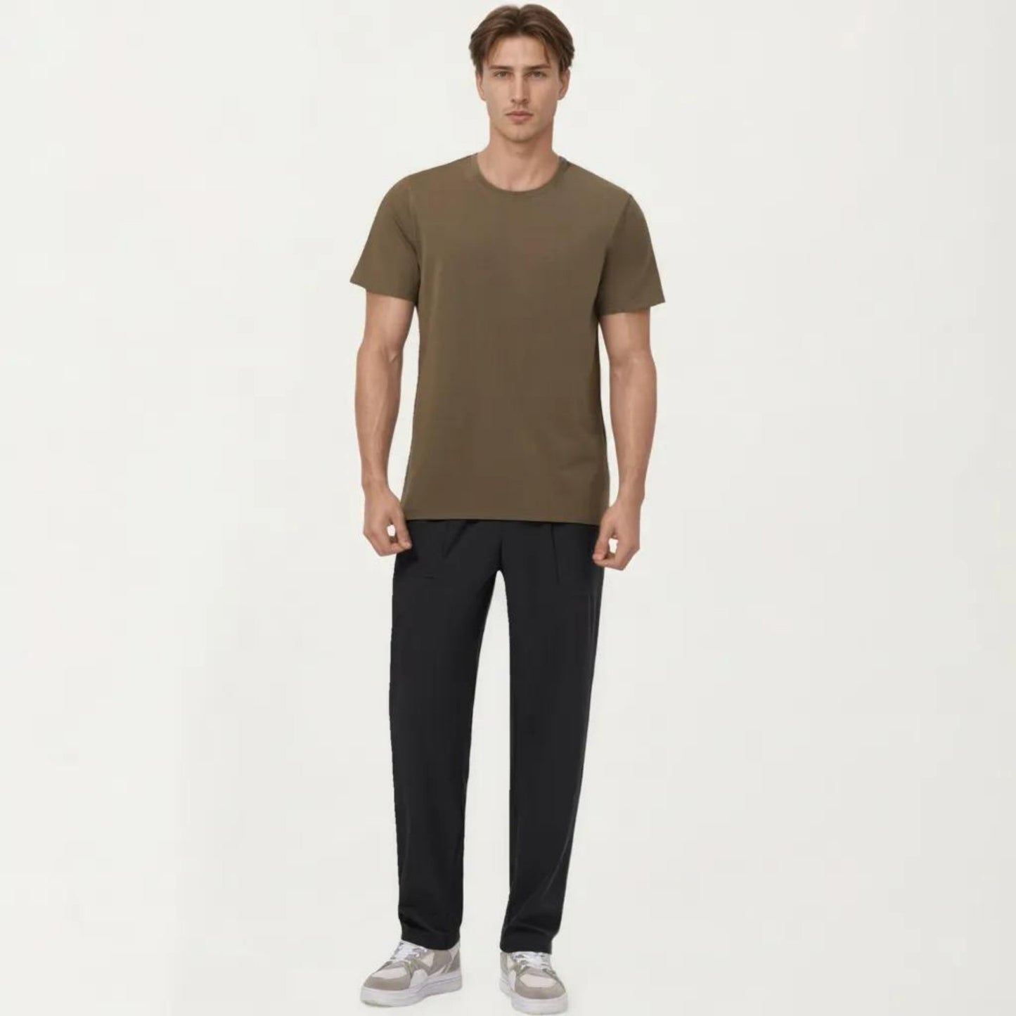 Men's Short Sleeve Performance Crewneck T-Shirt with Lightweight Stretch Fabric and Athletic Fit