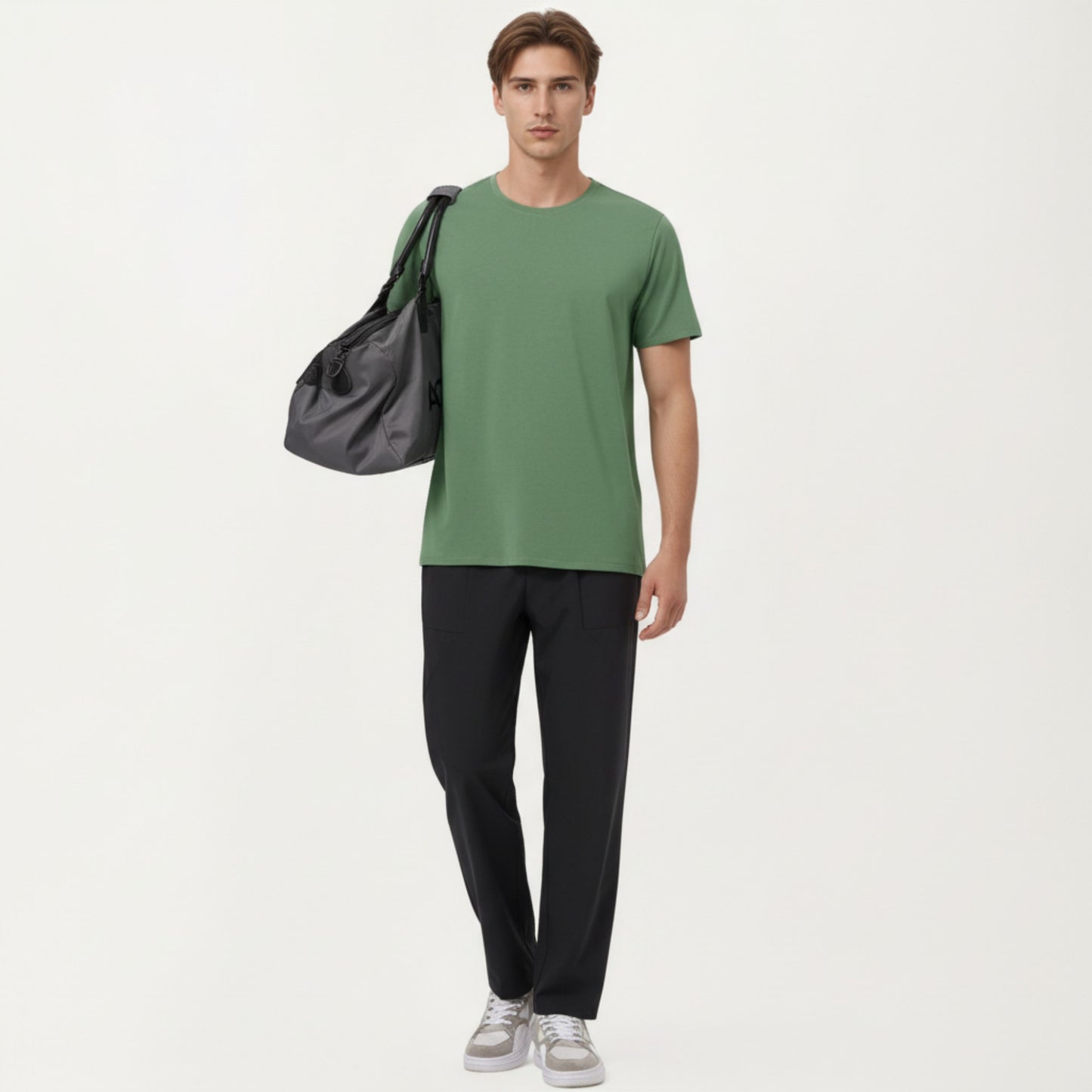 Men's Short Sleeve Performance Crewneck T-Shirt with Lightweight Stretch Fabric and Athletic Fit