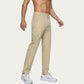 Men's Performance Stretch Pants with Button Waist Closure and Tapered Athletic Fit