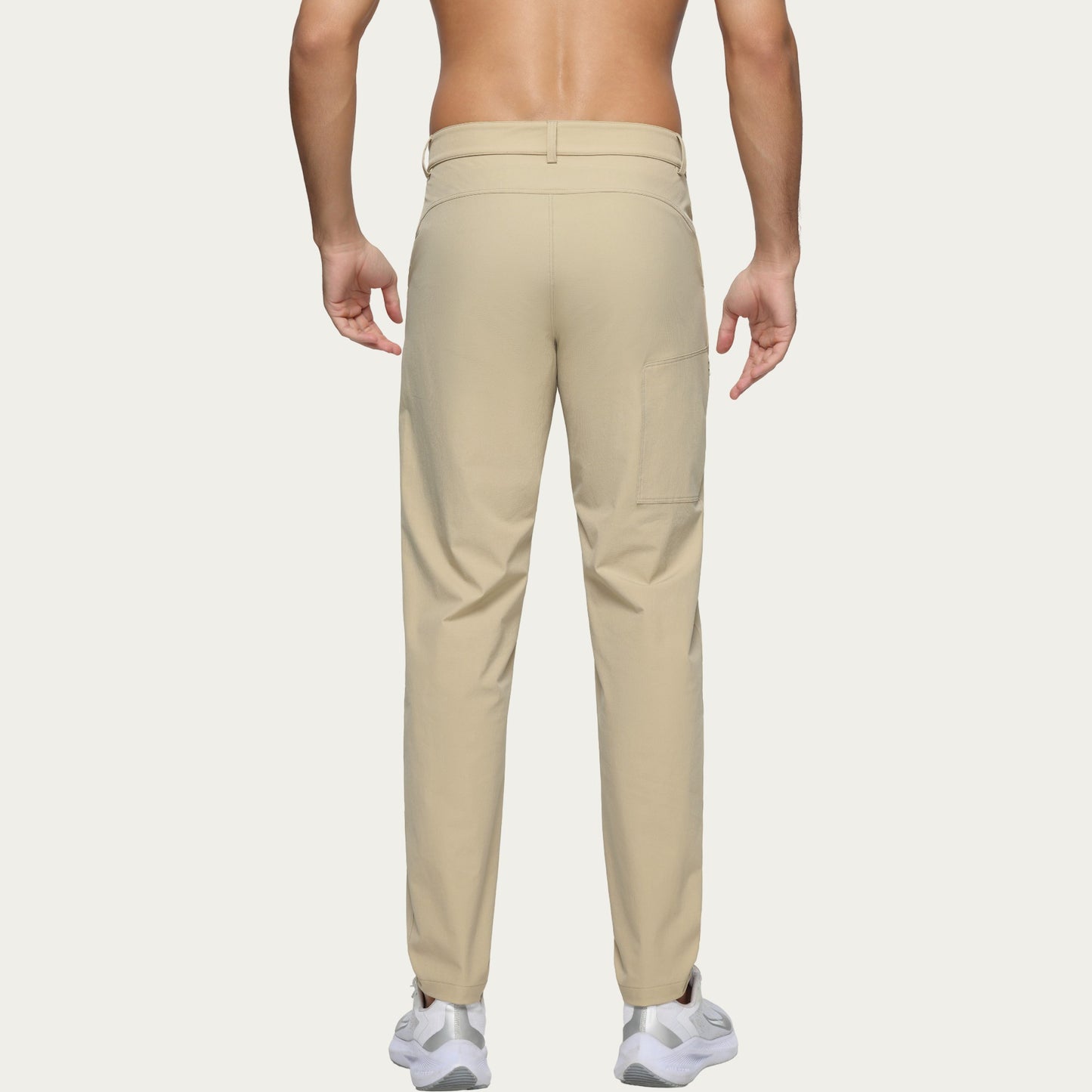 Men's Performance Stretch Pants with Button Waist Closure and Tapered Athletic Fit