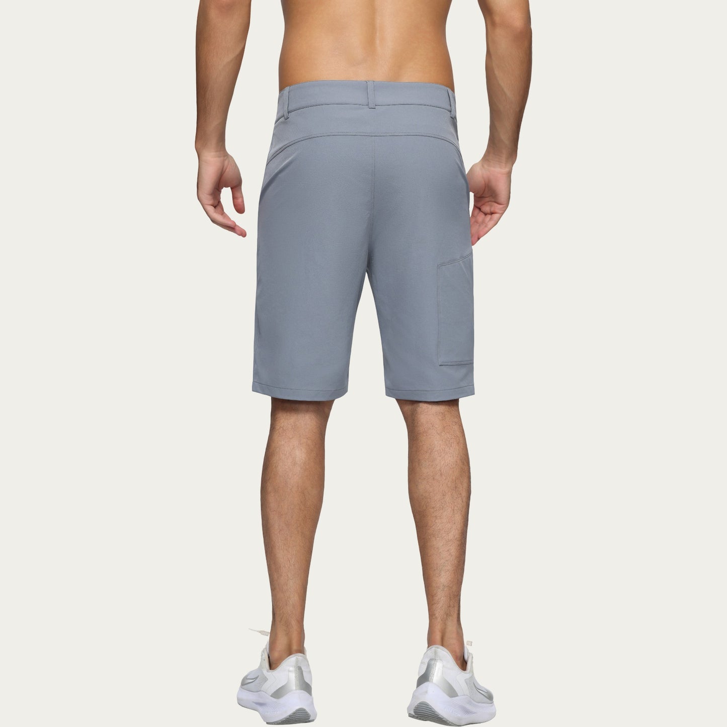 Men's Performance Stretch Shorts with Button Waist Closure and Tailored Athletic Fit