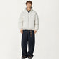 Men's Quilted Puffer Jacket with Plaid Lined Stand Collar and Elastic Hem