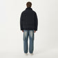 Men's Quilted Puffer Jacket with Stand Collar Snap Front and Ribbed Hem