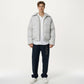 Men's Quilted Puffer Jacket with Stand Collar Snap Front and Ribbed Hem