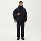 Men's Hooded Zip Front Jacket with Long Sleeves and Clean Panel Construction
