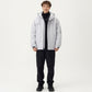 Men's Hooded Zip Front Jacket with Long Sleeves and Clean Panel Construction