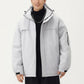 Men's Hooded Zip Front Jacket with Long Sleeves and Clean Panel Construction