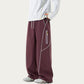 Men's Relaxed Fit Drawstring Pants with Contrast Stitching and Straight Leg Design