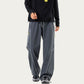 Men's Relaxed Fit Drawstring Pants with Contrast Stitching and Straight Leg Design