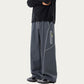 Men's Relaxed Fit Drawstring Pants with Contrast Stitching and Straight Leg Design